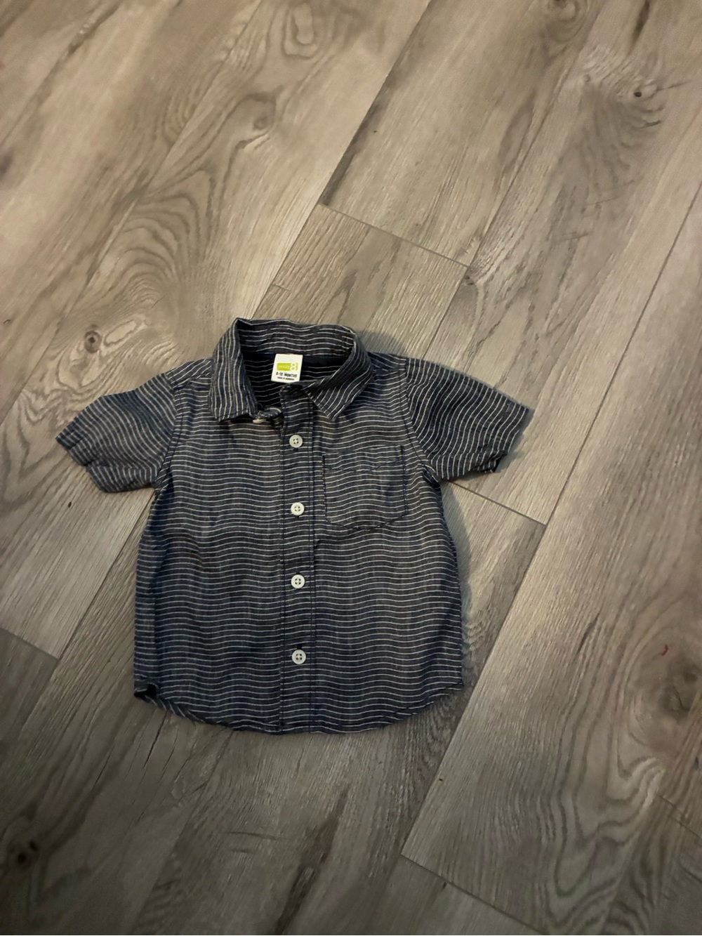Crazy 8 Navy and White Striped Button-Up Shirt